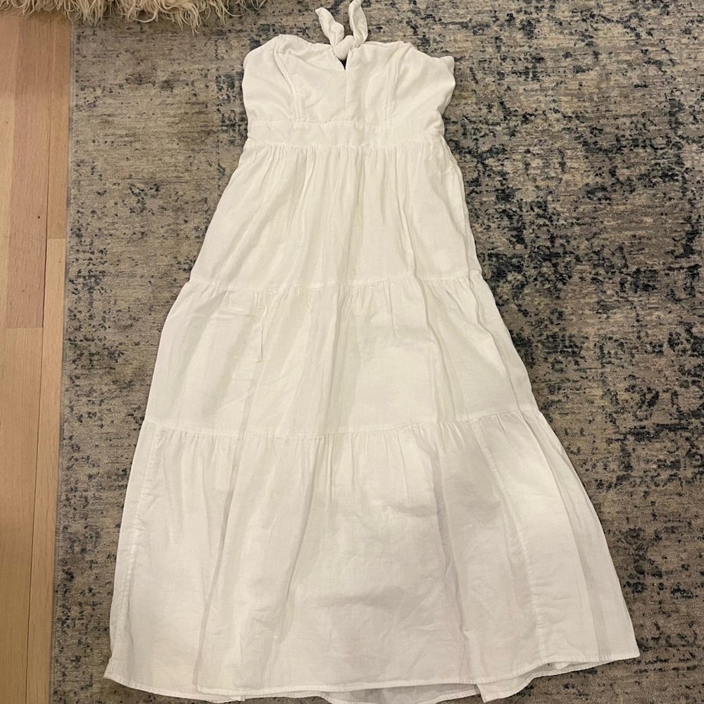 Long White Strapless Dress